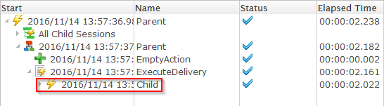 SR childs underParentAction