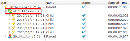 SR childs underParentSession